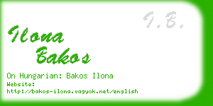 ilona bakos business card